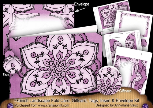 Mosaic Lilac Landscape 7x5inch Card & Envelope Mini Kit