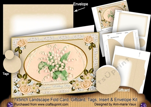 Lily of the Valley Wedding Day Landscape 7x5inch Card & Envelope Mini Kit