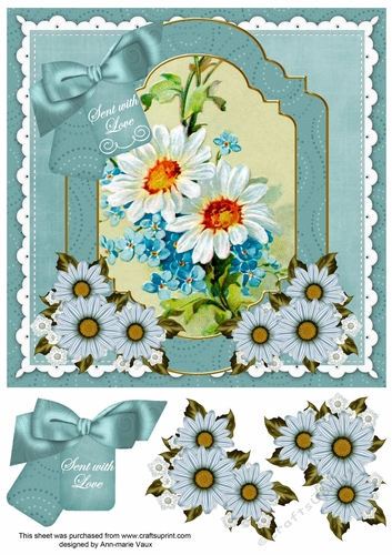 Teal Daisies Sent with Love Floral 8inch Step by Step