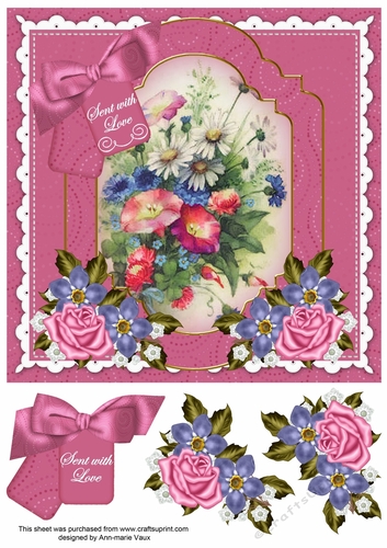 Pink Wildflower Sent with Love Floral 8inch Step by Step