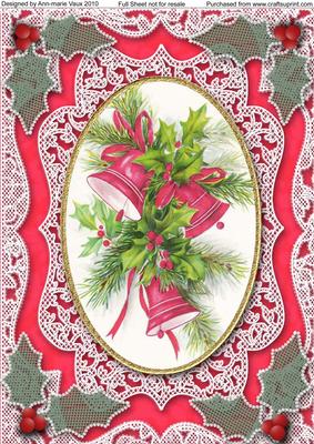 Christmas Bells A4 Lace Picture Sheet