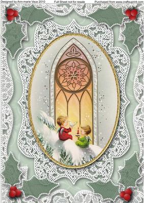 Christmas Church Window A4 Lace Picture Sheet