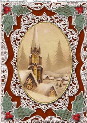 Silent Night Christmas A4 Lace Picture Sheet