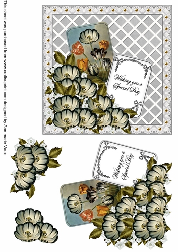 Black Tulips Special Day 6inch 2 Card Lattice Step by Step
