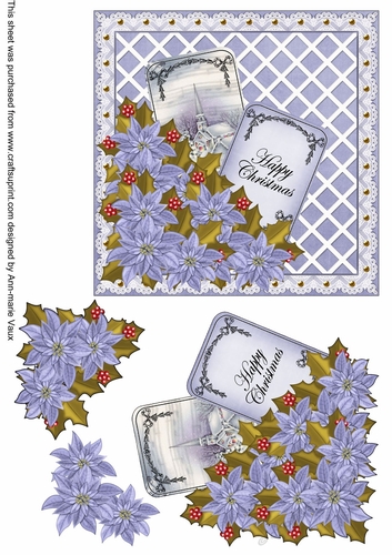 Blue Church Happy Christmas 6inch 2 Card Lattice Step by Step