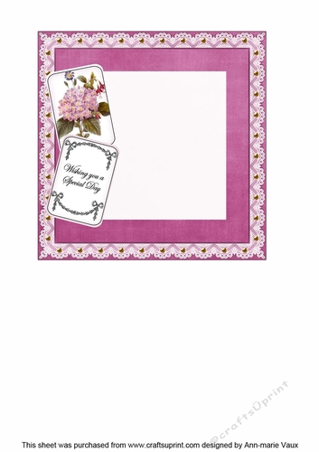 Pink Floral Mix Special Day 2 Card Lattice Insert Panel