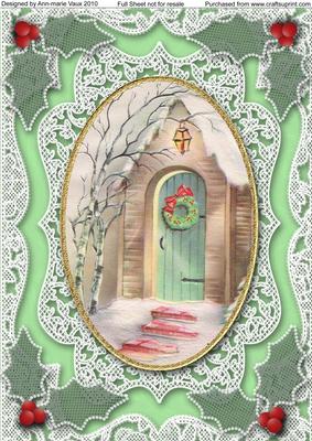 Christmas Door 2 A4 Lace Picture Sheet