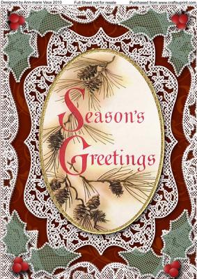 Seasons Greetings A4 Lace Picture Sheet