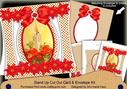 Candle1 Stand Up Cut Out 3D Christmas Card Kit