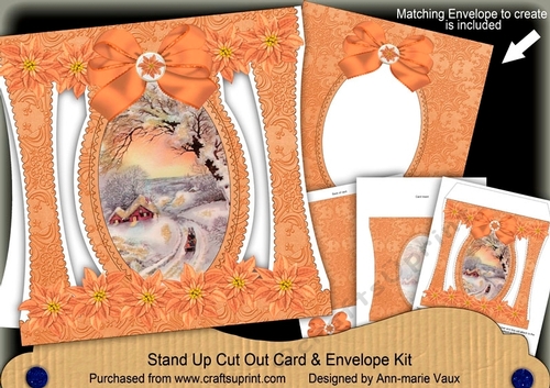 Winter Sunset Stand Up Cut Out 3D Christmas Card Kit