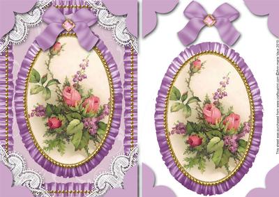 Rose Bouquet Lace N Ruffles Card Front Step by Step