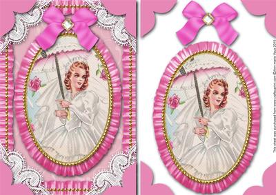 Beautiful Bride Lace N Ruffles Card Front Step by Step