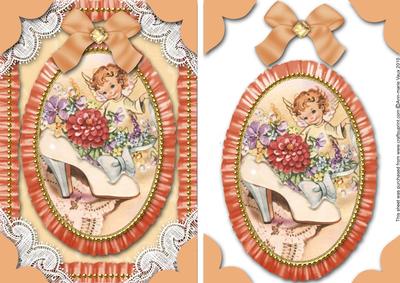 Shoe Fairy Lace N Ruffles Card Front Step by Step