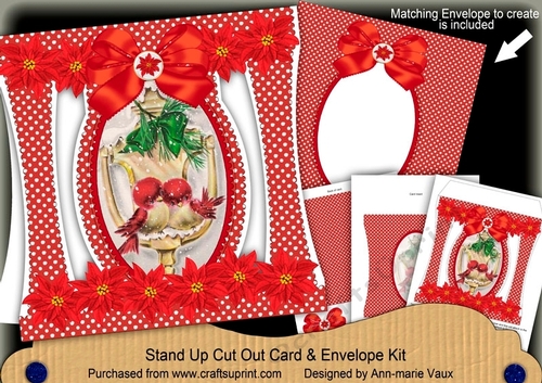Christmas Lovebirds Stand Up Cut Out 3D Christmas Card Kit