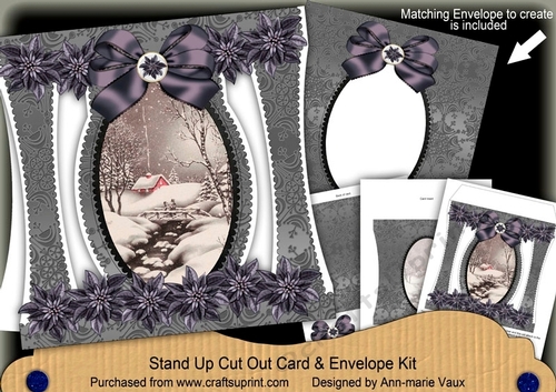 Winter Walk Stand Up Cut Out 3D Christmas Card Kit