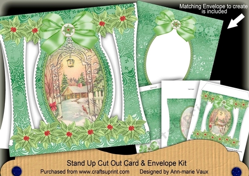 Winter Garden Stand Up Cut Out 3D Christmas Card Kit