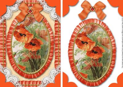 Poppy 1 Lace N Ruffles Card Front Step by Step