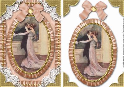 Strictly Dancing Couple Lace N Ruffles Card Front