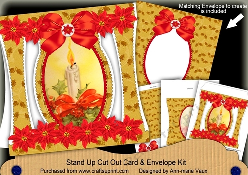 Candle2 Stand Up Cut Out 3D Christmas Card Kit