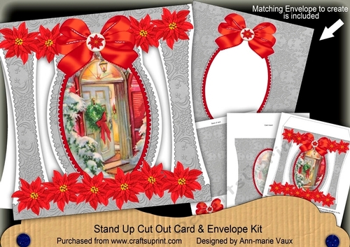 Front Door Stand Up Cut Out 3D Christmas Card Kit