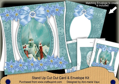 Winter Rooftops Stand Up Cut Out 3D Christmas Card Kit