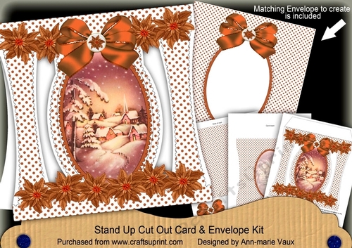 Snowy Village Stand Up Cut Out 3D Christmas Card Kit