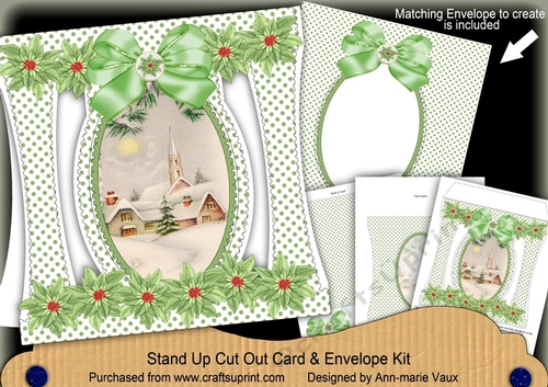 Winter Pub Stand Up Cut Out 3D Christmas Card Kit