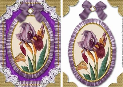 Purple Iris Lace N Ruffles Card Front Step by Step