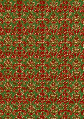 Christmas Bells Matching Damask Backing Paper