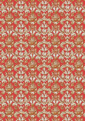 Christmas Birds Damask Matching Backing Paper