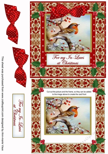 Red Robin For the In-Laws Double Frame Decoupage Topper