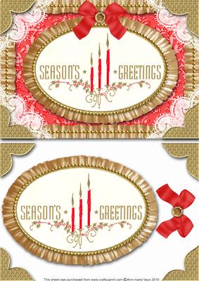 Seasons Greetings Lace N Ruffles Card Front Step by Step