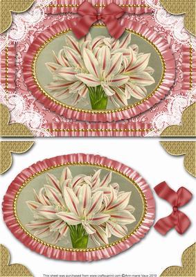 Amarylis Lace N Ruffles Card Front Step by Step