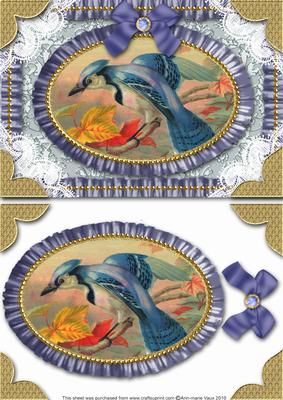 Beautiful Kingfisher Lace N Ruffles Card Front Step by Step
