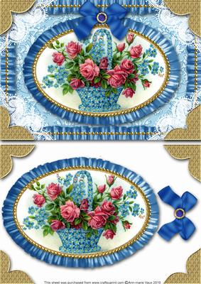 Flower Basket Lace N Ruffles Card Front Step by Step