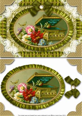 Floral Music Box Lace N Ruffles Card Front Step by Step