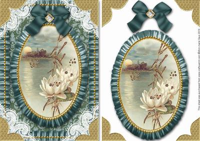 Oriental Lily Lace N Ruffle Card Front Step by Step