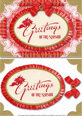 Greetings of the Season Ruffle N Lace Card Front