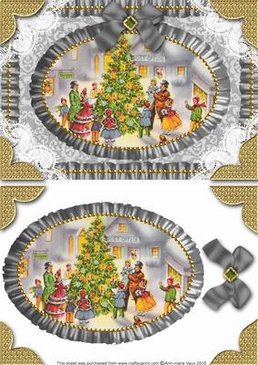 Around the Village Tree Lace N Ruffles Card Front