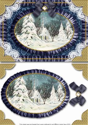 Midnight Village Lace N Ruffles Card Front Step by Step