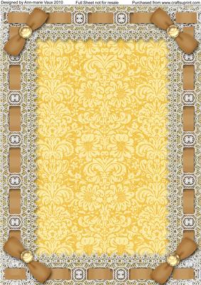 Black Carnations Lace Eyelet Blank A4 Frame Sheet