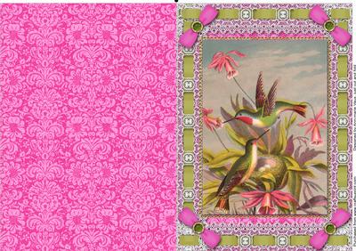 Beautiful Birds Lace Eyelet A5 Folded Card