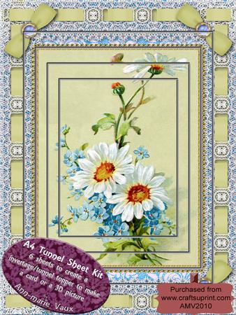 Blue Daisies Lace Eyelet A4 Tunnel Kit