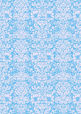 Blue Daisies Lace Eyelet Matching Damask Backing Paper