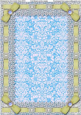 Blue Daisies Lace Eyelet Blank A4 Frame Sheet