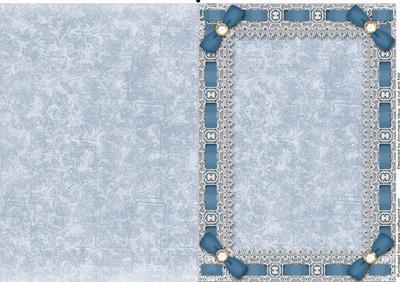 White Roses Lace Eyelet A5 Blank Frame Card