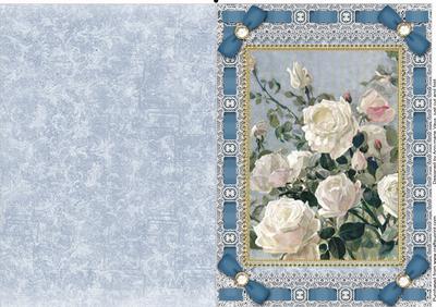 White Roses Lace Eyelet A5 Folded Card