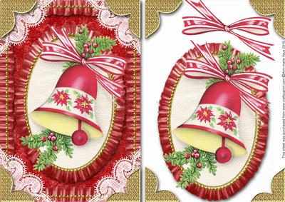 Christmas Bells Lace N Ruffles Card Front Step by Step