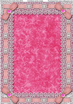 Anniversay Roses Lace Eyelet Blank A4 Frame Sheet