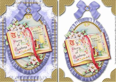Christmas Book Lace N Ruffles Card Front Step by Step
